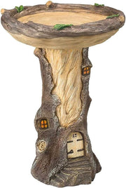 Fairy Tree Bird Bath Feeder – Polyresin Garden Ornament for Outdoor Decor