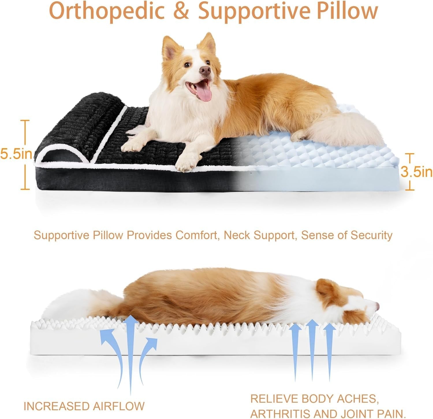 Jumbo Orthopedic Dog Bed 142x101cm Waterproof Foam Mat