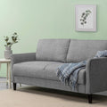 3 Seater Sofa Couch Bed Grey - Compact Modern Fabric Sofa for Living Room