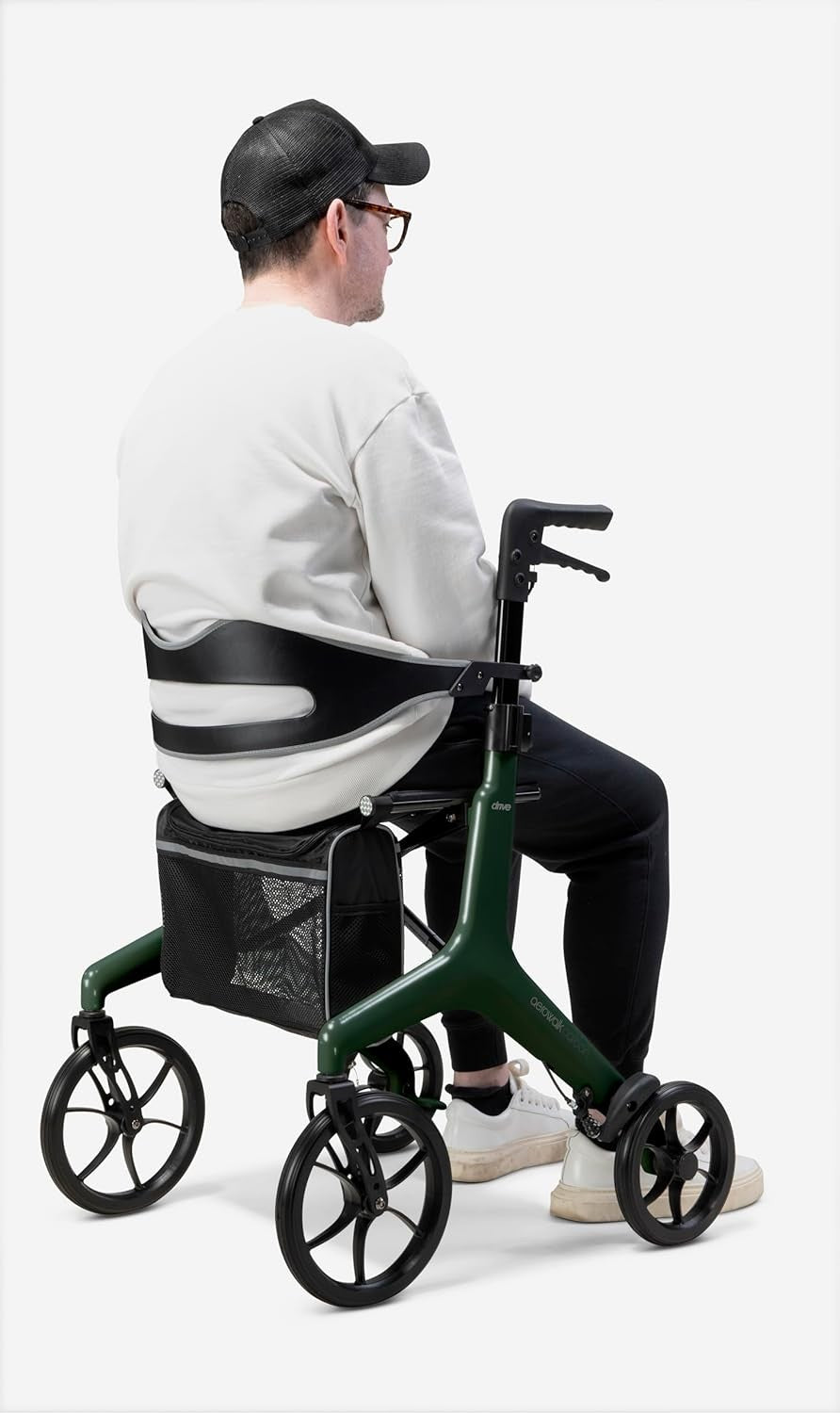 Ultra Lightweight Carbon Fibre Rollator Walker Folding Mobility Aid 4 Wheels