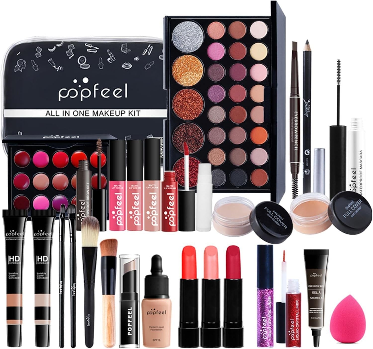 All In One Makeup Kit 27PCS Full Face Set Eyeshadow Lipstick