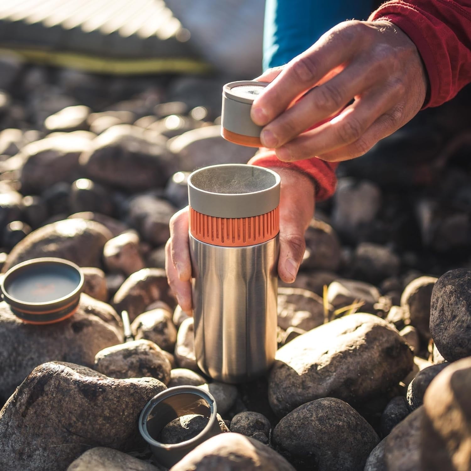 Portable Vacuum Coffee Maker Travel Mug | Stainless Steel Quick Brew System