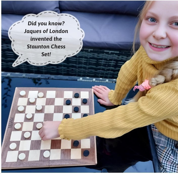 Wooden Chess & Backgammon Set | Folding Board with Pieces | Classic 2-in-1 Game