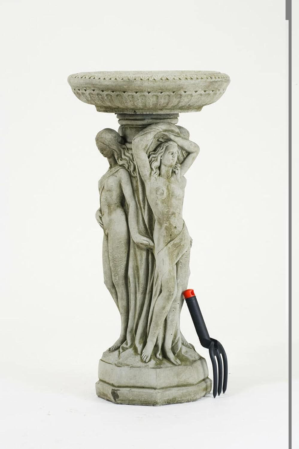 3 Graces Stone Bird Bath 77cm | Luxury Garden Statue Feeder Ornament