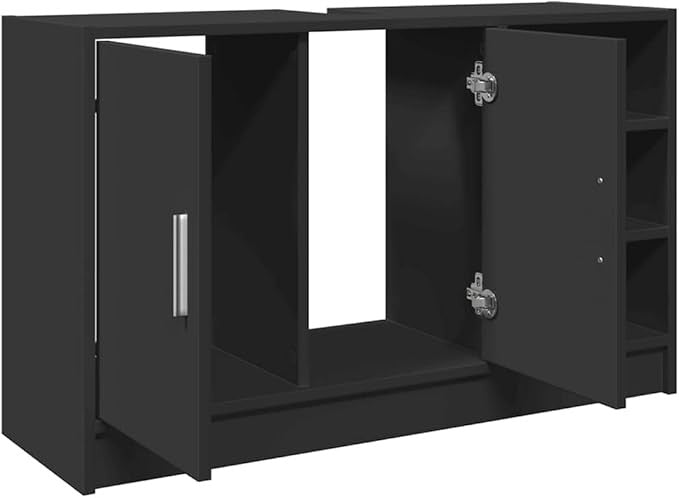 Modern Black Bathroom Sink Cabinet 90x29x55cm