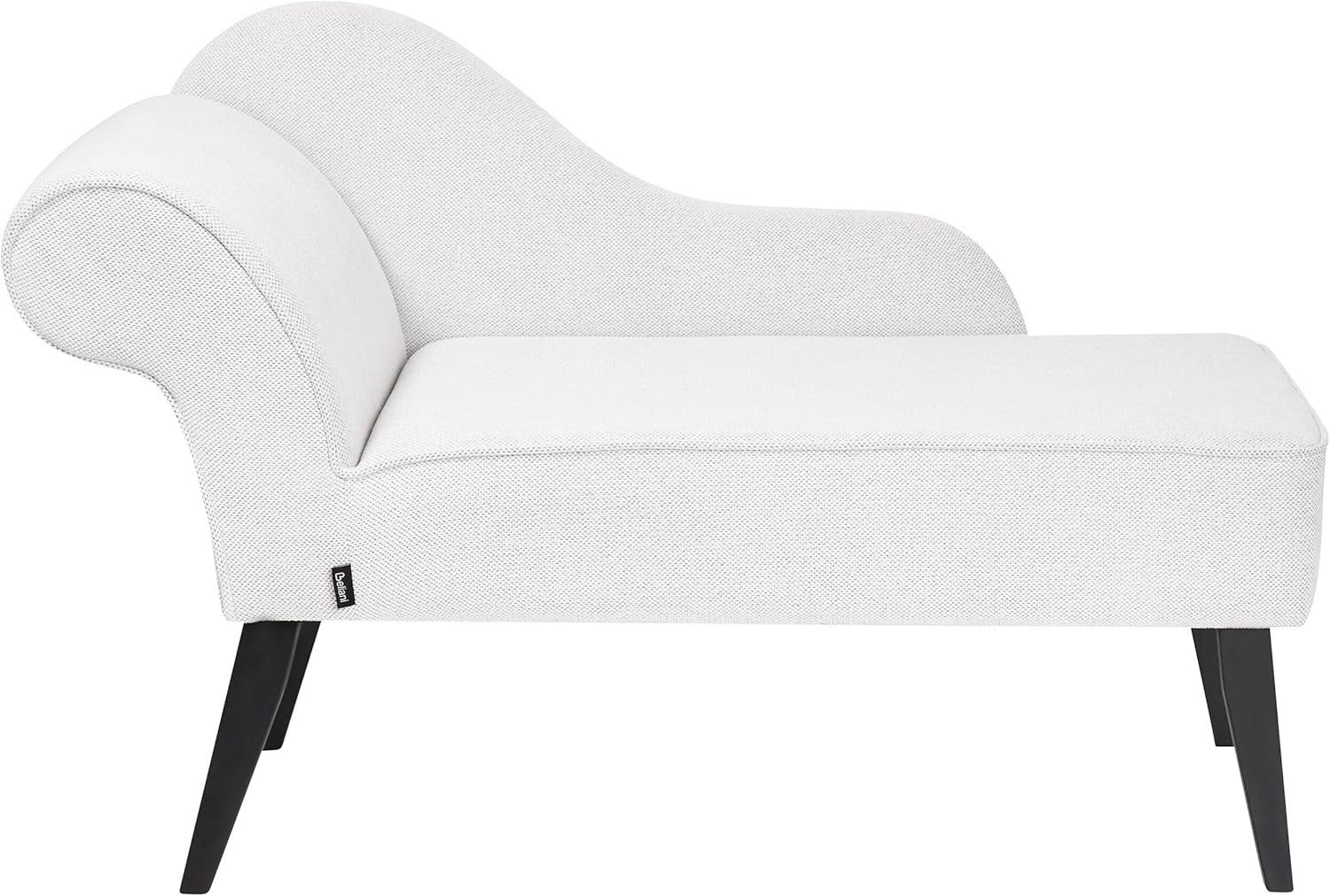 Vintage Left Hand Chaise Lounge Upholstery Polyester Fabric Retro Glam Sofa