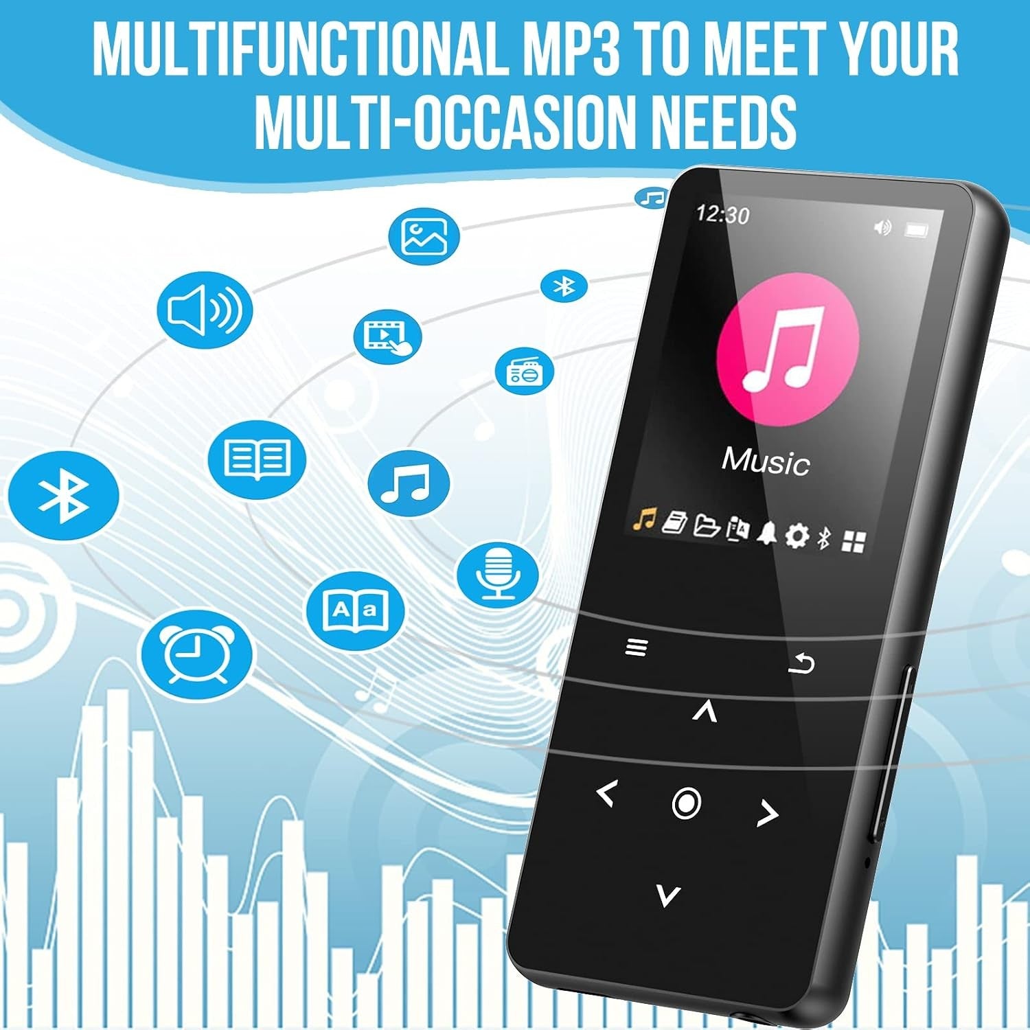 32GB MP3 Player Bluetooth 5.0 HiFi Music FM Radio Voice Recorder