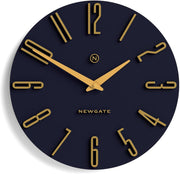 Luxury Wall Clock Blue Gold Modern Silent 40cm Office Home Decor
