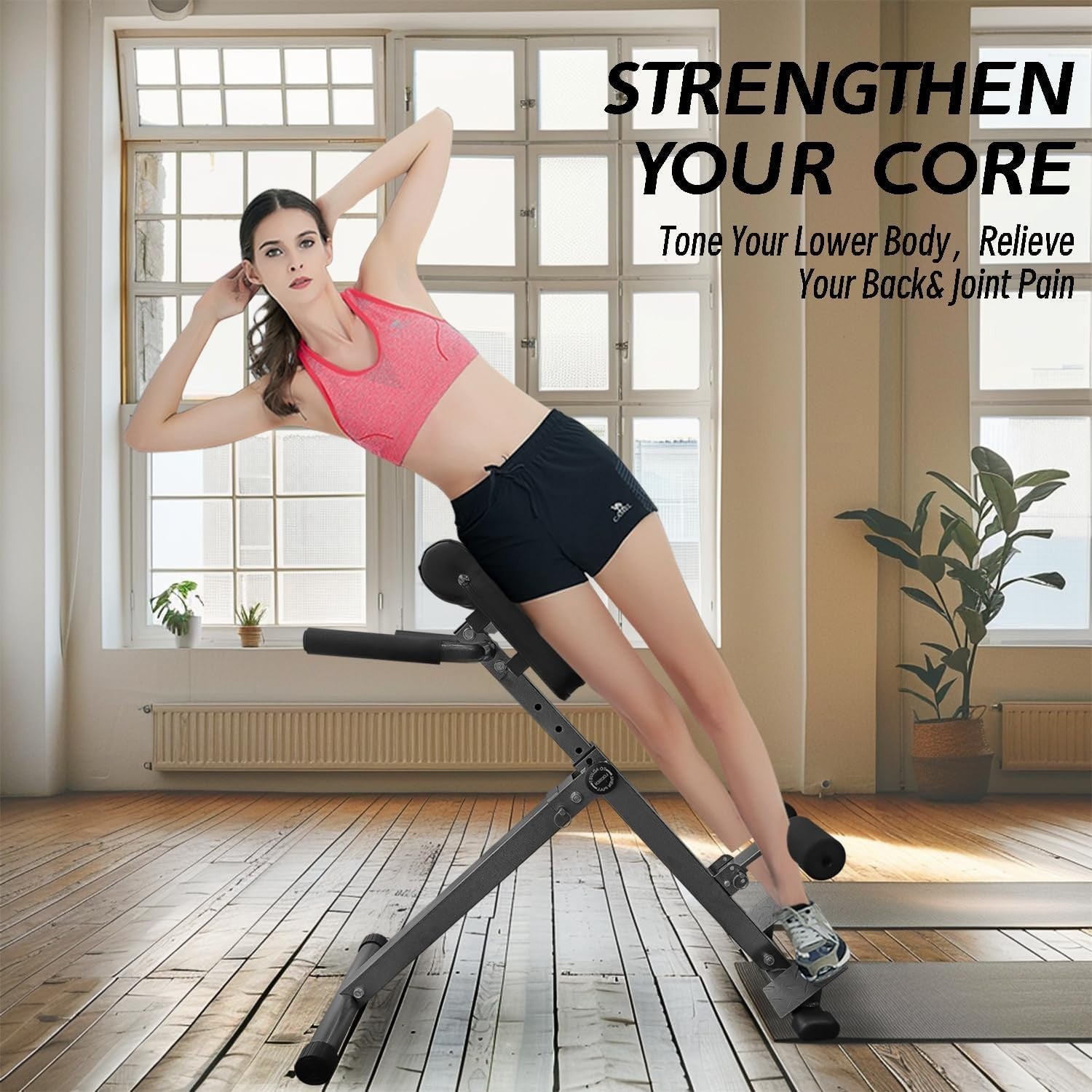 Foldable Hyperextension Roman Chair Adjustable Back Extension Home Gym