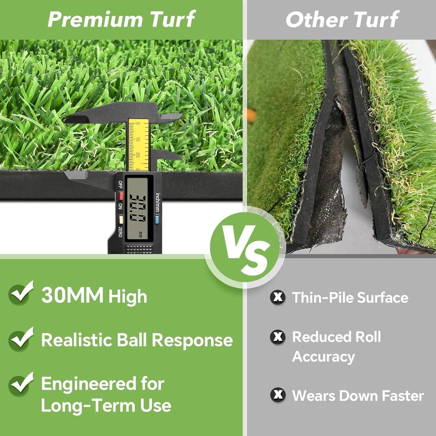 Golf Hitting Mat Practice Turf Indoor Outdoor Training Pad with Tees