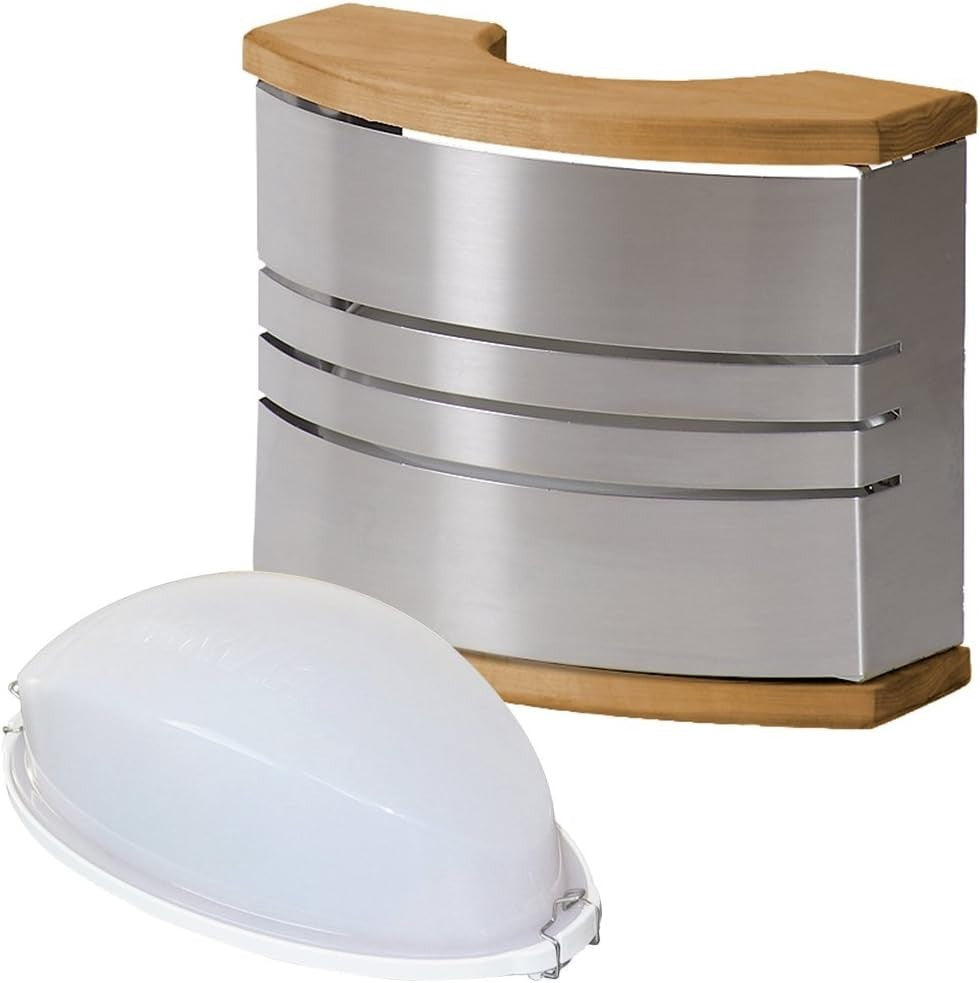 Sauna Light Lamp & Wooden Shade IP44 Heat-Safe Wall Lamp Steam Room E14 Fixture