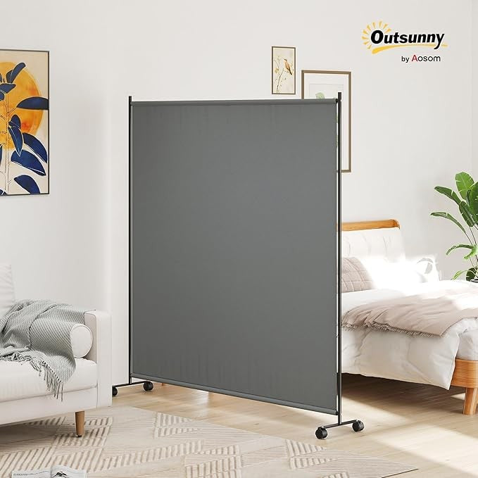 6FT Garden Privacy Screen with Lockable Wheels – Freestanding Outdoor Divider