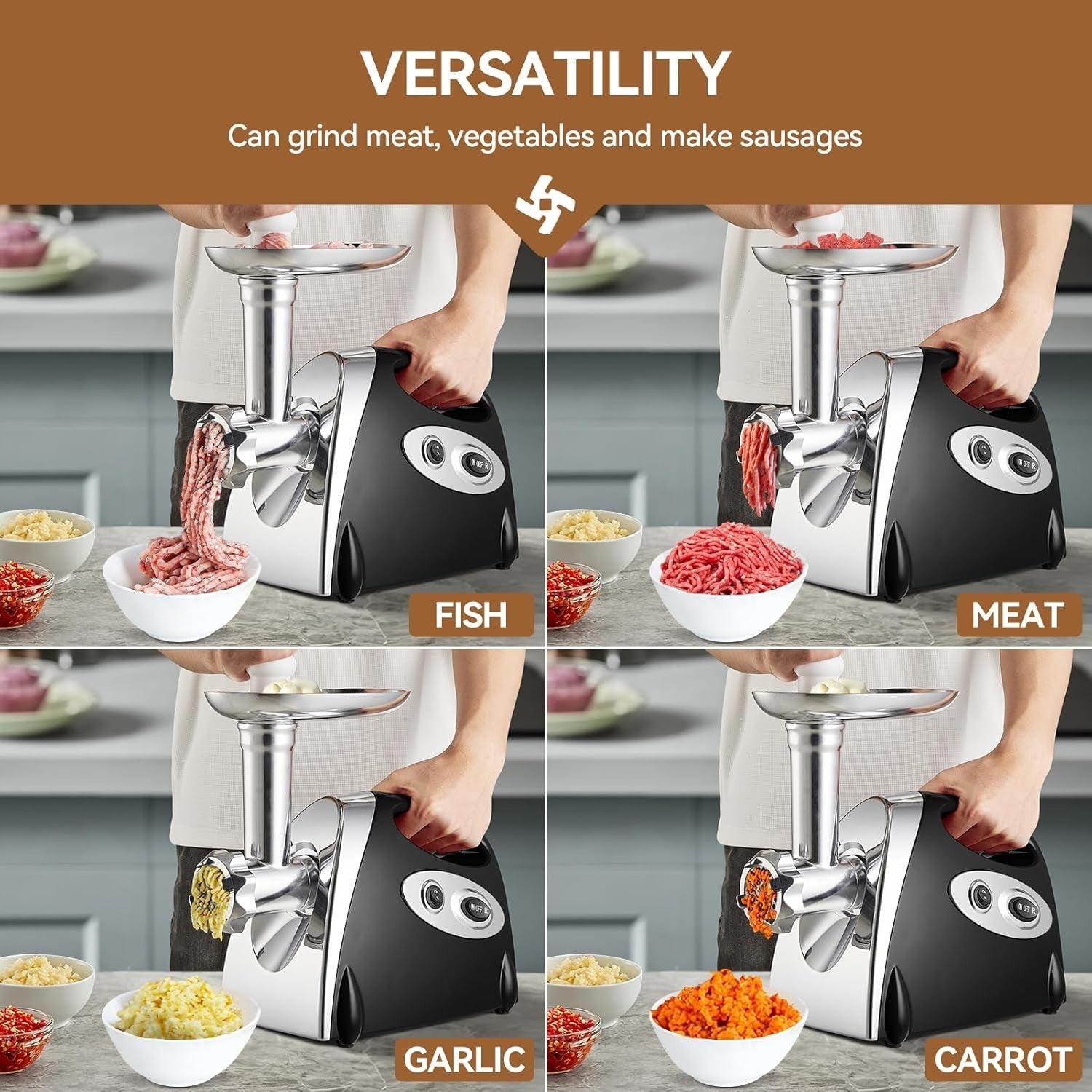 2800W Electric Meat Grinder Meat Mincer Sausage Maker 3 Grinding Plates