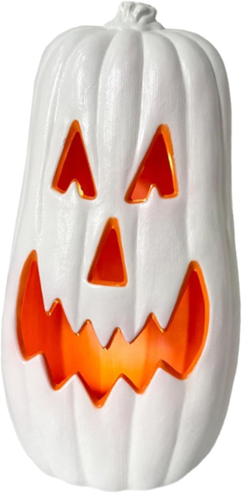 Halloween Pumpkin LED Lantern w/ Timer – White Energy-Saving Decor