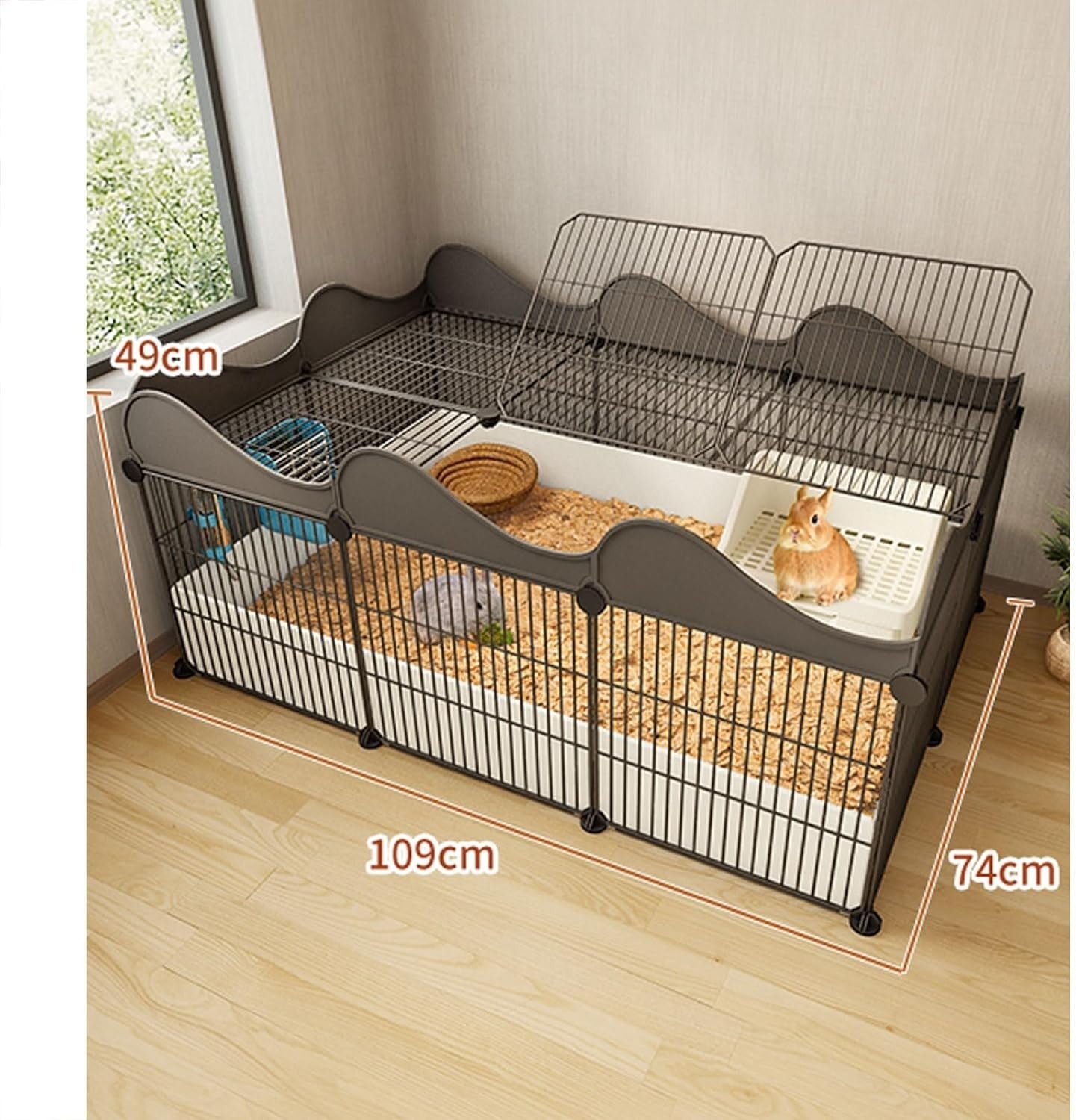 Large Indoor Rabbit Hutch Metal Wire Cage Secure Small  Enclosure