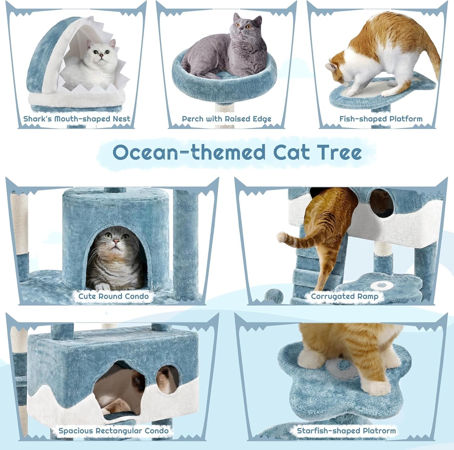 184cm Tall Cat Tree Tower Multi-Level Condo Scratching Posts Large Cats