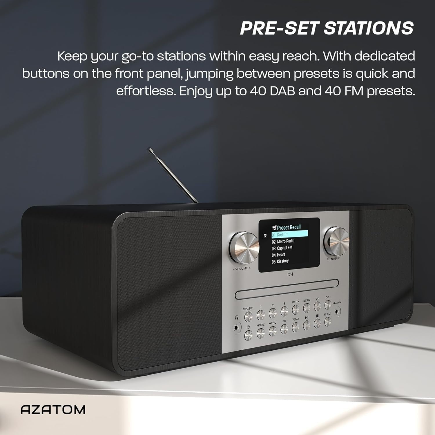 DAB/DAB+ FM Digital Radio CD Player Bluetooth USB 60W Home Audio