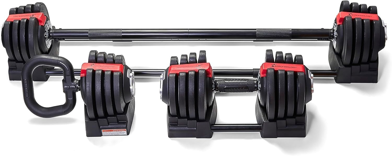 3-in-1 Adjustable Smart Barbell Dumbbell Kettlebell 2–19kg Home Gym
