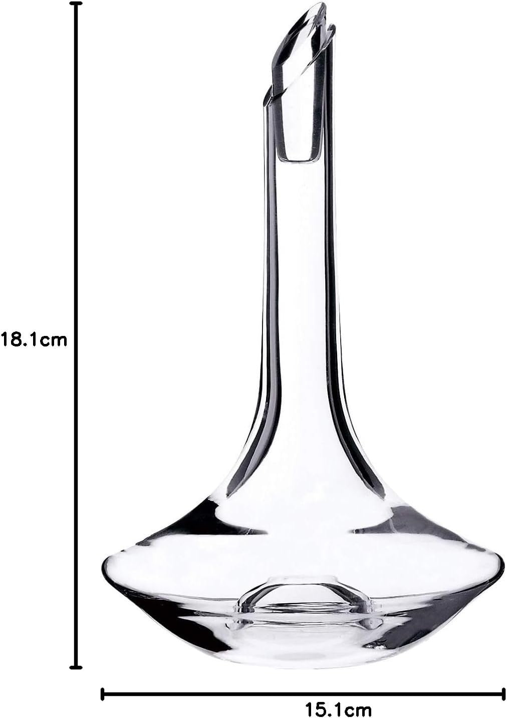 Handblown Glass Wine Decanter 1.5L Aerator Elegant Wide-Base Carafe Gift