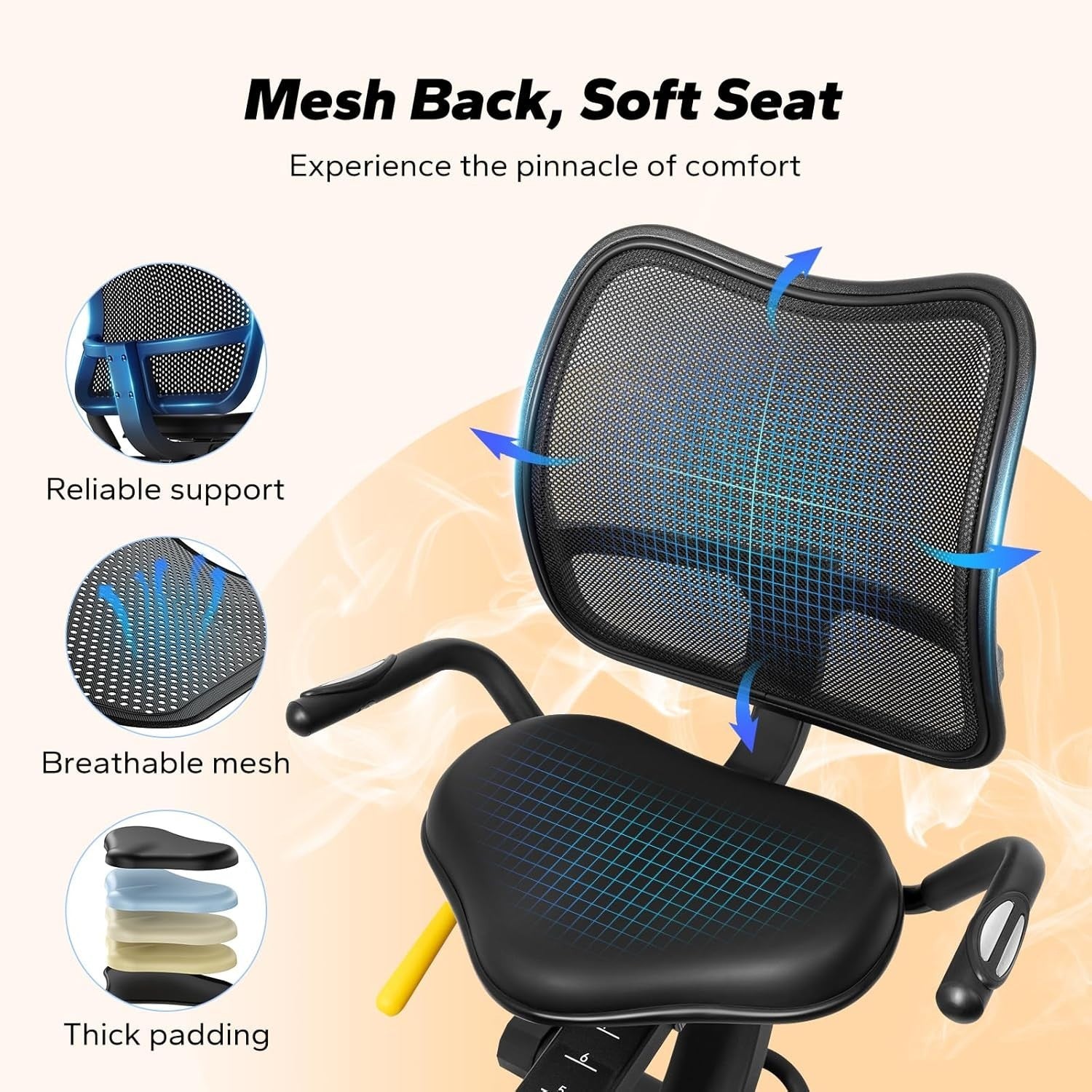 Recumbent Exercise Bike Magnetic Bluetooth LCD Quiet Adjustable Seat