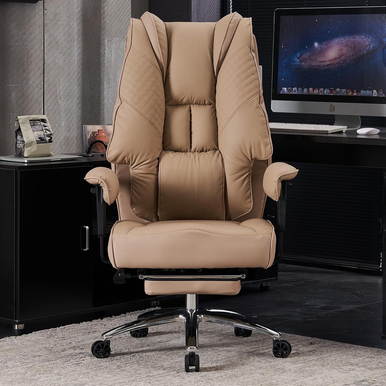 Oversized Office Chair Big & Tall Faux Leather Heavy Duty 400lb Back Support
