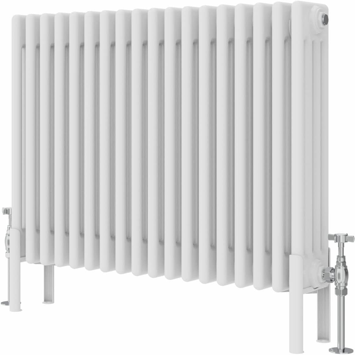 4 Column Horizontal Radiator 600x830mm White Cast Iron Style