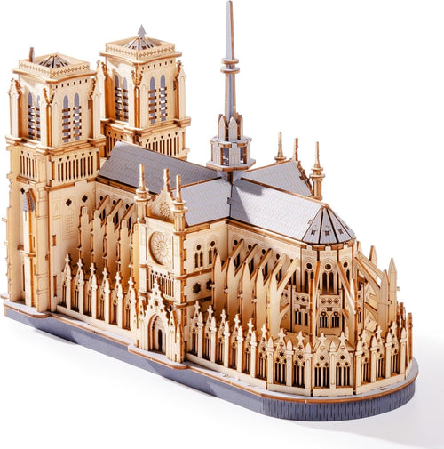 3D Wooden Notre Dame Puzzle Model Kit - DIY Architecture Decor, 330 Pieces