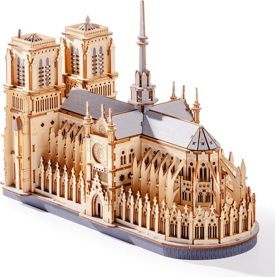 3D Wooden Notre Dame Puzzle Model Kit - DIY Architecture Decor, 330 Pieces