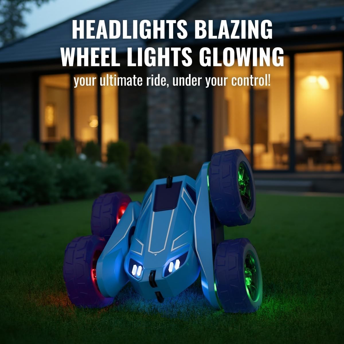 4WD RC Stunt Car 360° Spins LED Lights USB Recharge Anti-Flip Kids Toy 3-12