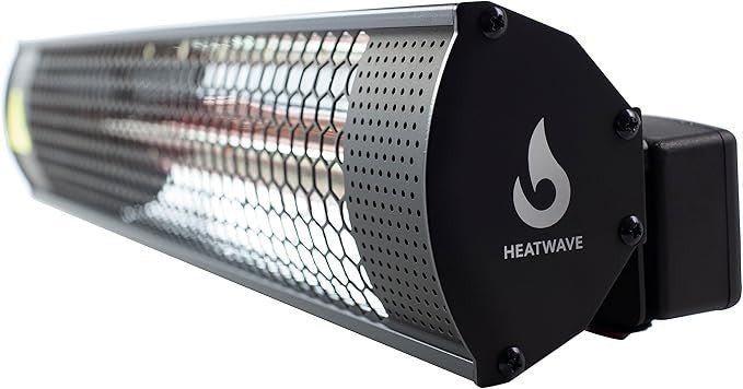 Outdoor Patio Heater 2kW Wall Mounted IP65 Weatherproof Fast Heating Compact
