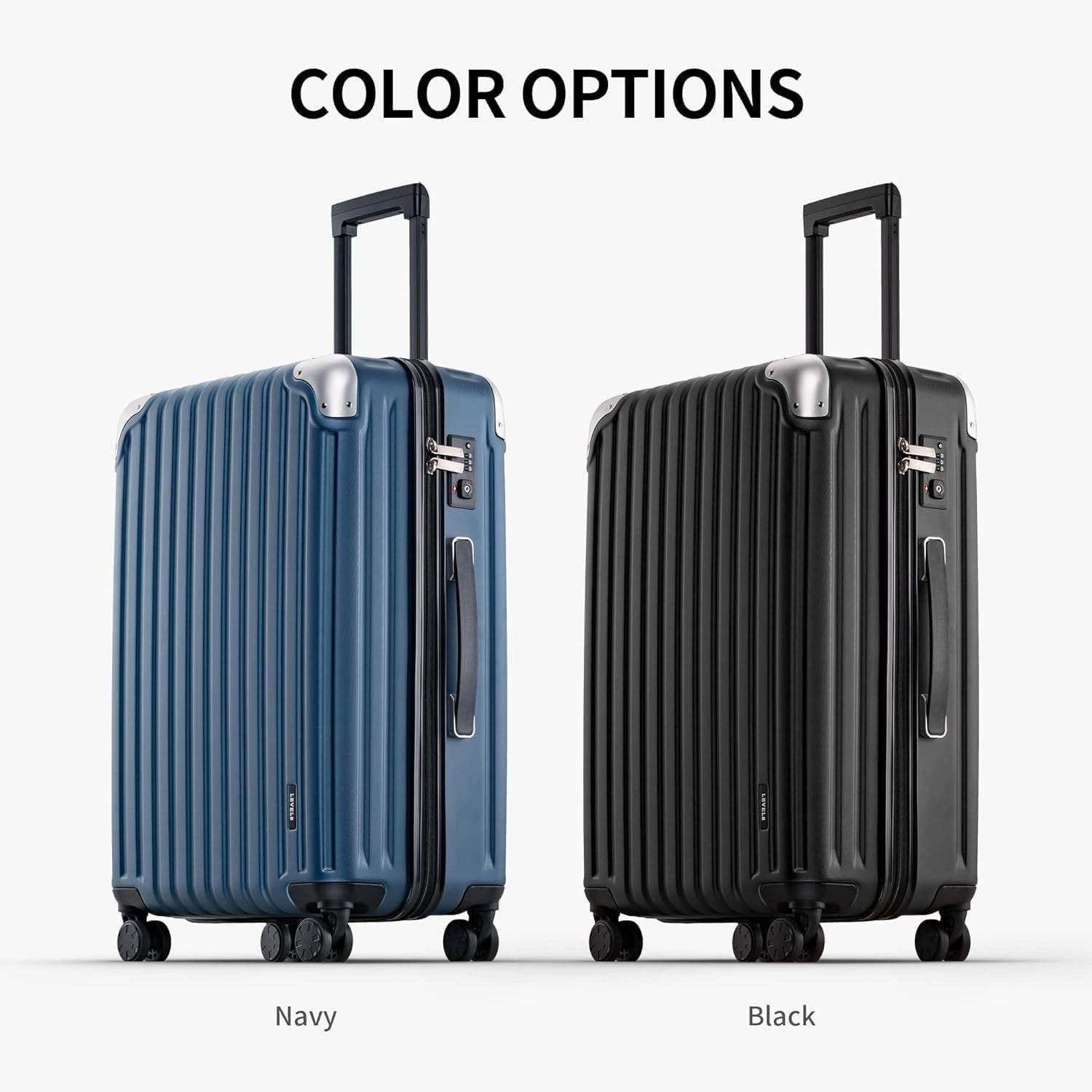 28 Inch Large Suitcase ABS Hard Shell Spinner 4 Wheel TSA Lightweight 104L