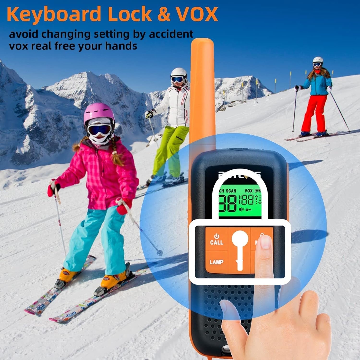 IP65 Waterproof Walkie Talkies 4 Pack PMR446 VOX LED Rechargeable