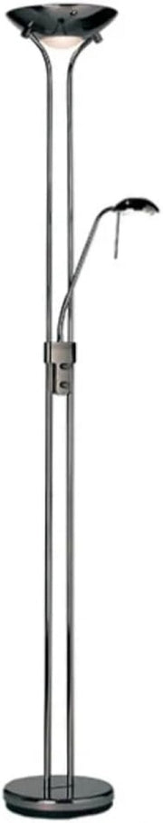 Mother Child Floor Lamp Uplighter Dimmable Reading Light Black Chrome