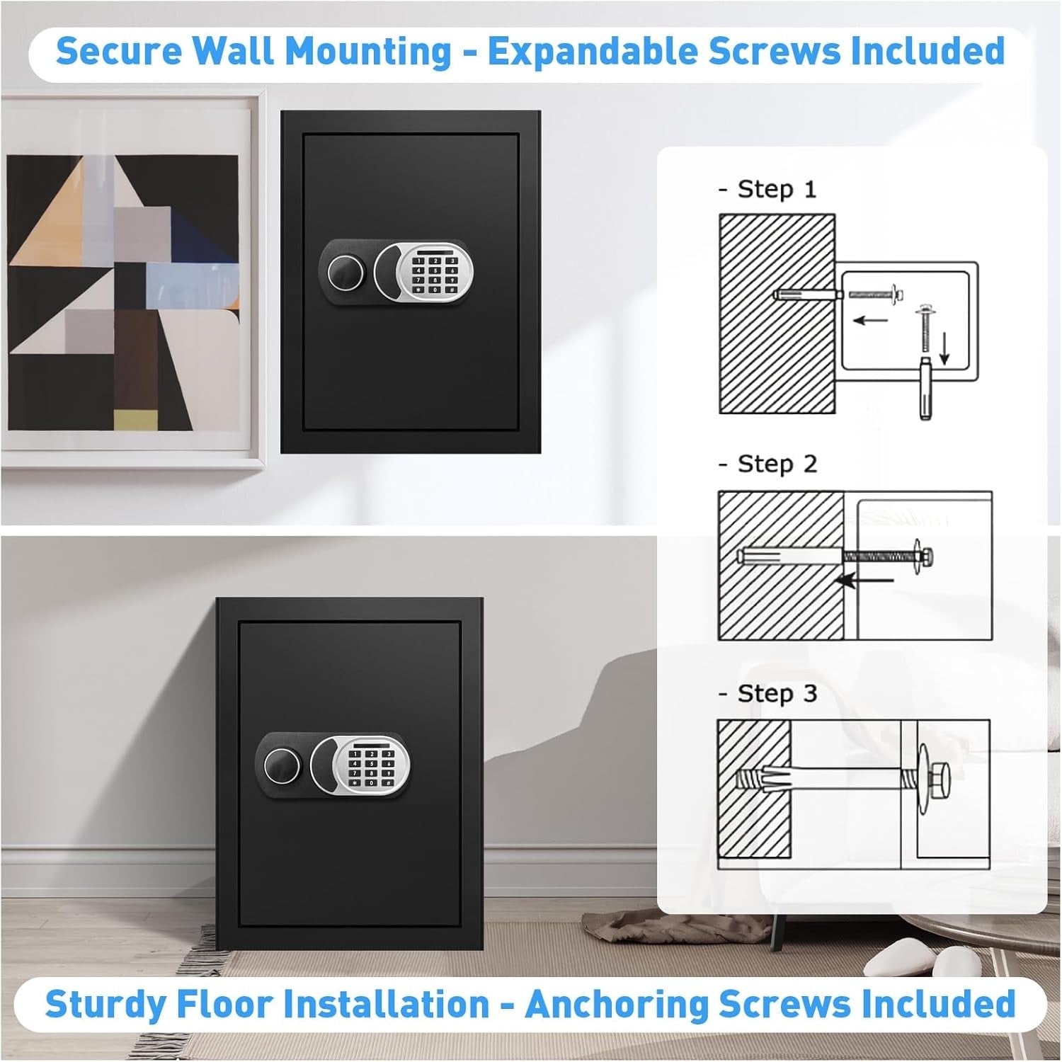 50L Fireproof Safe Box Digital Keypad Cash Document Home Security