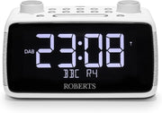 Large DAB Digital Clock Radio Bluetooth White Oversized Display Dual Alarm