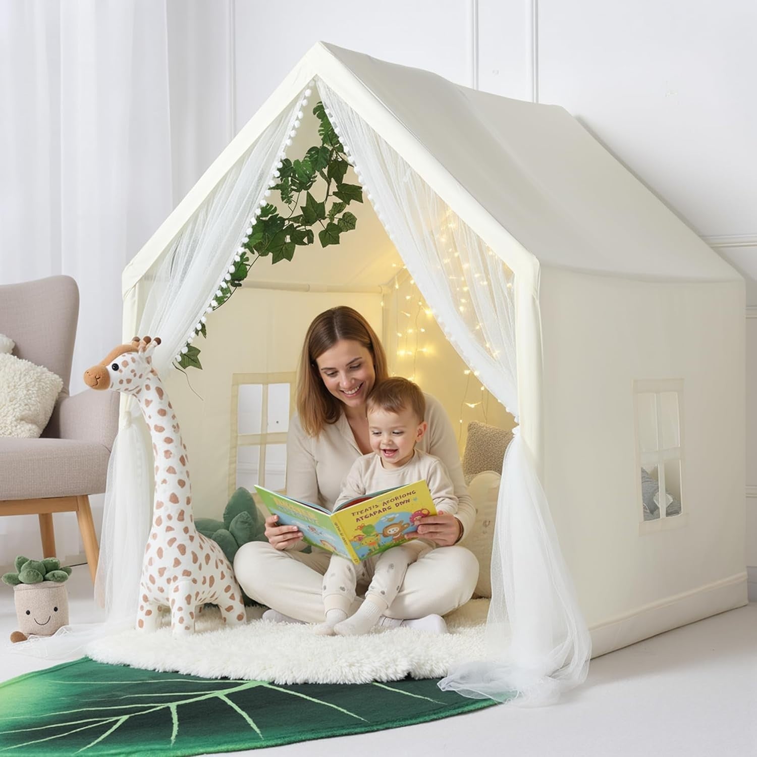 Large Kids Princess Play Tent Indoor Outdoor w Mat Toddler Playhouse