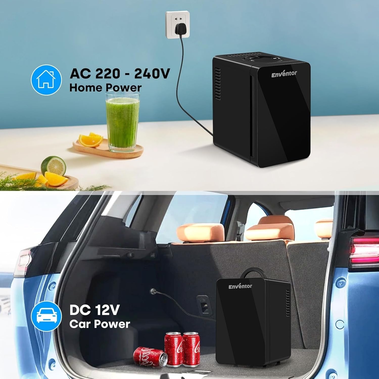 Portable 6L Mini Fridge Cooler Warmer for Home Car Travel Black
