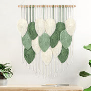 Medium Macrame Wall Hanging Boho Leaf Woven Tapestry 60x75cm