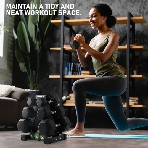 Heavy Duty 3-Tier Dumbbell Rack Steel Stand, 150KG Capacity Gym Storage