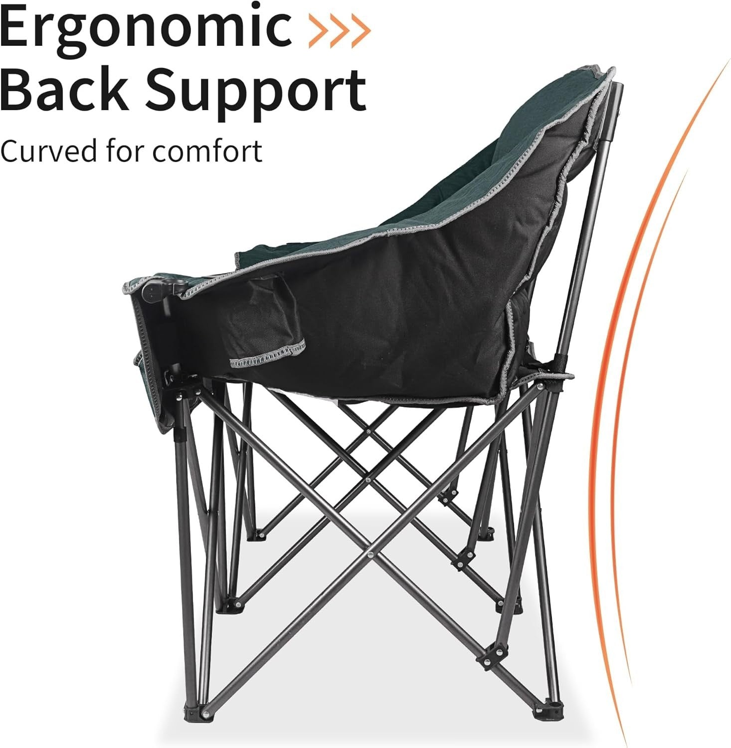 600lbs Padded Double Camping Chair Loveseat w/ Cup Holder Foldable