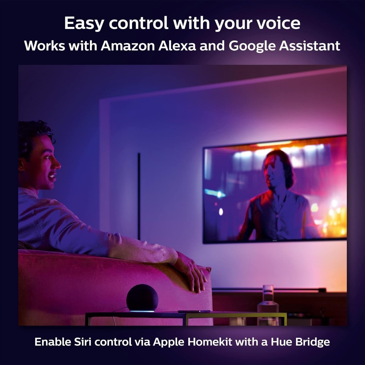 Smart Gradient LED Floor Lamp with Bluetooth & Voice Control, 11x11x55cm