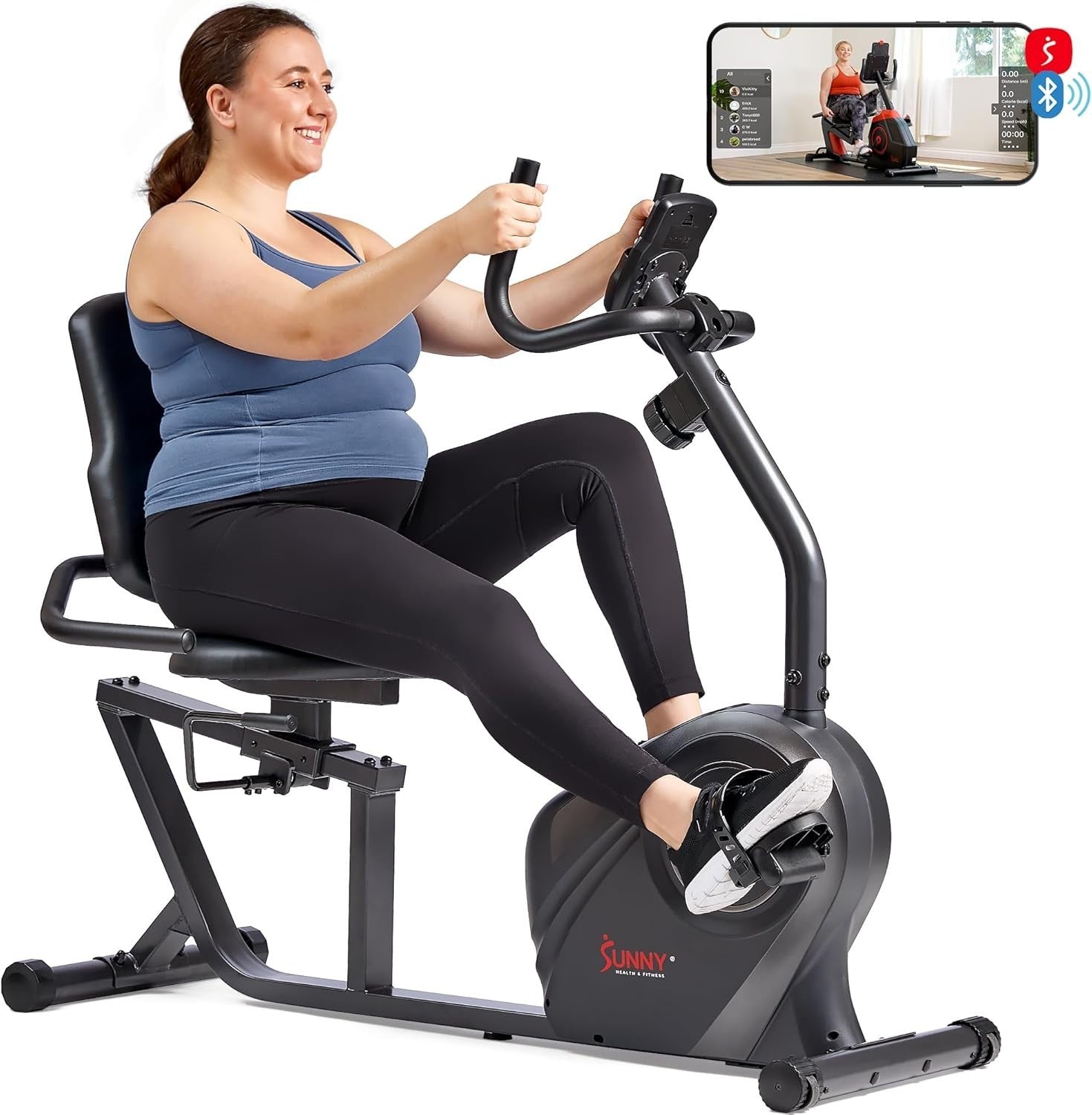 Exercise Bike Bluetooth App LCD Heart Rate Quiet Magnetic Home Fitness