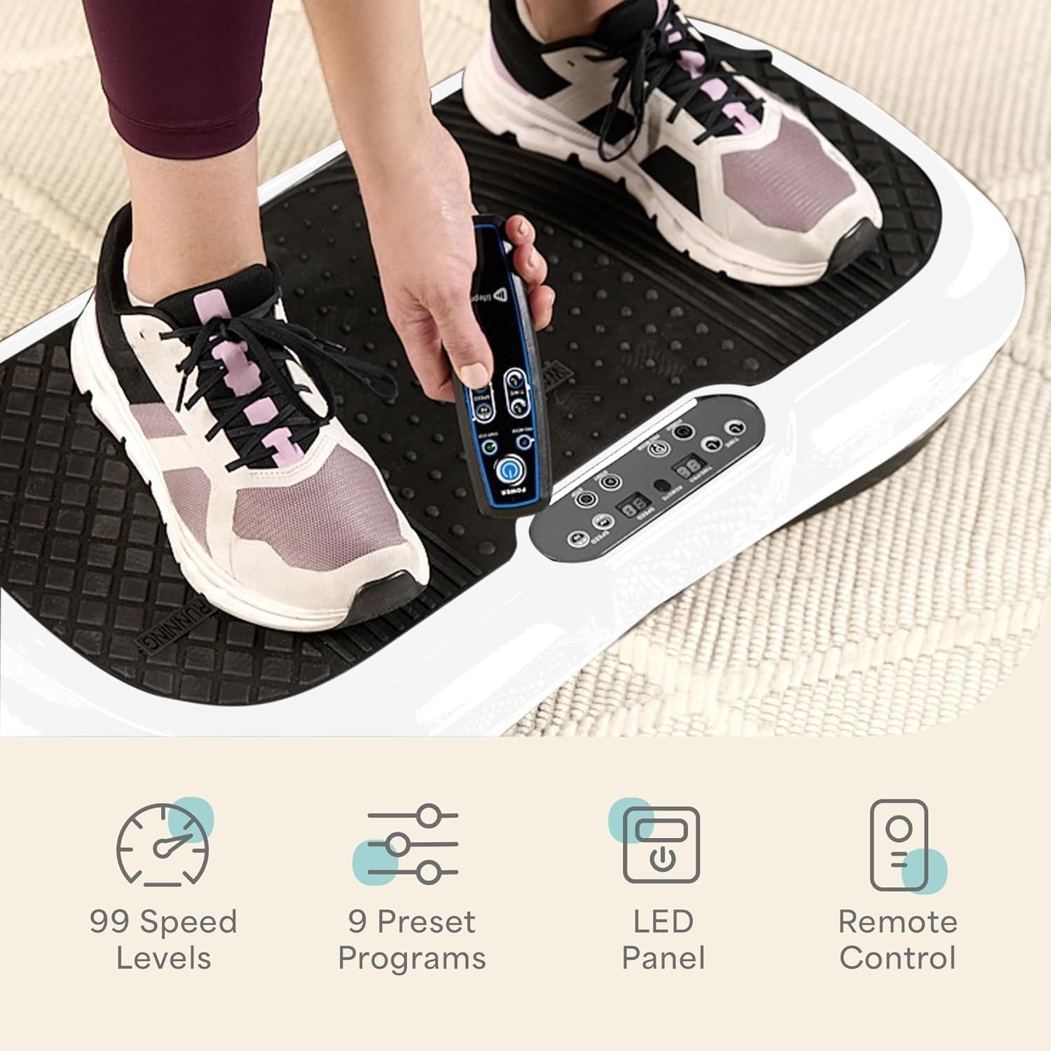 Vibration Plate Exercise Machine 99 Speeds Full Body Workout Home Platform