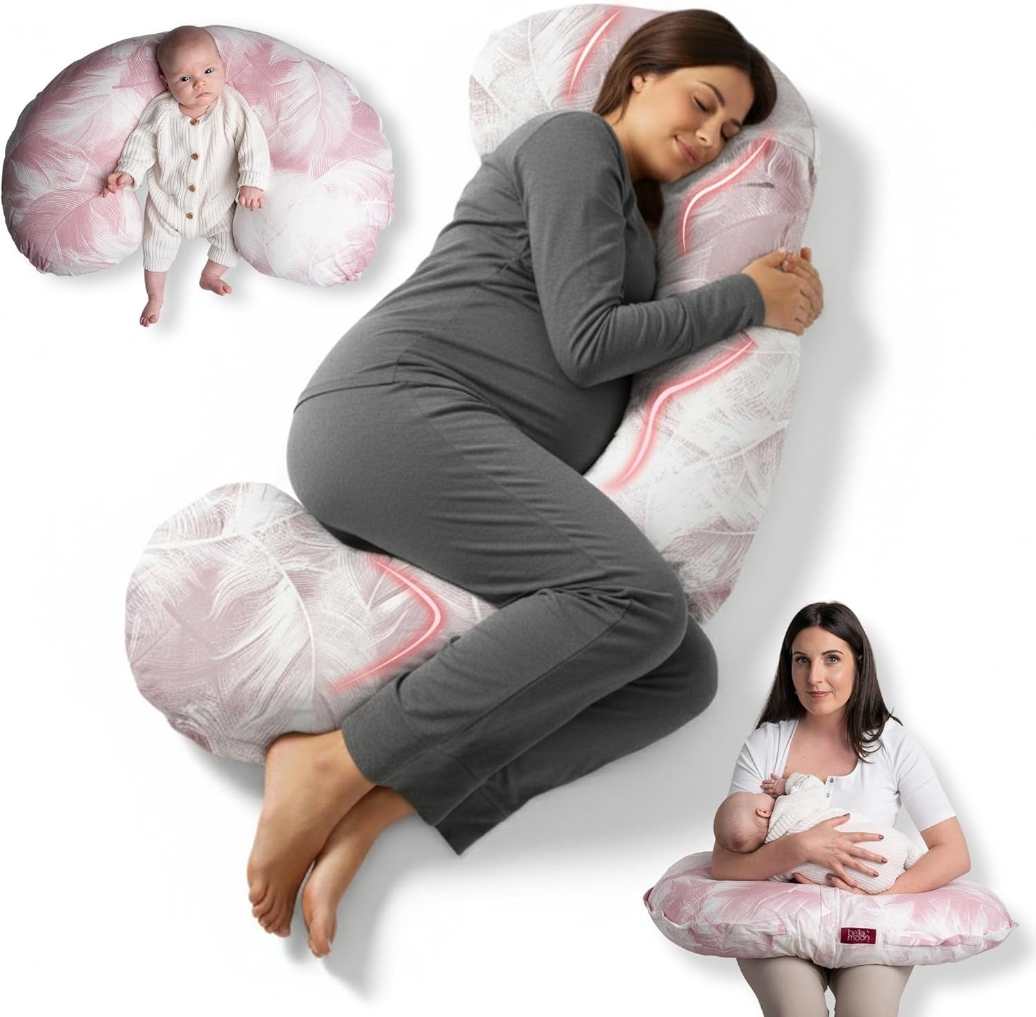 Pregnancy Pillow Full Body 3 in 1 Adjustable Maternity Nursing Support