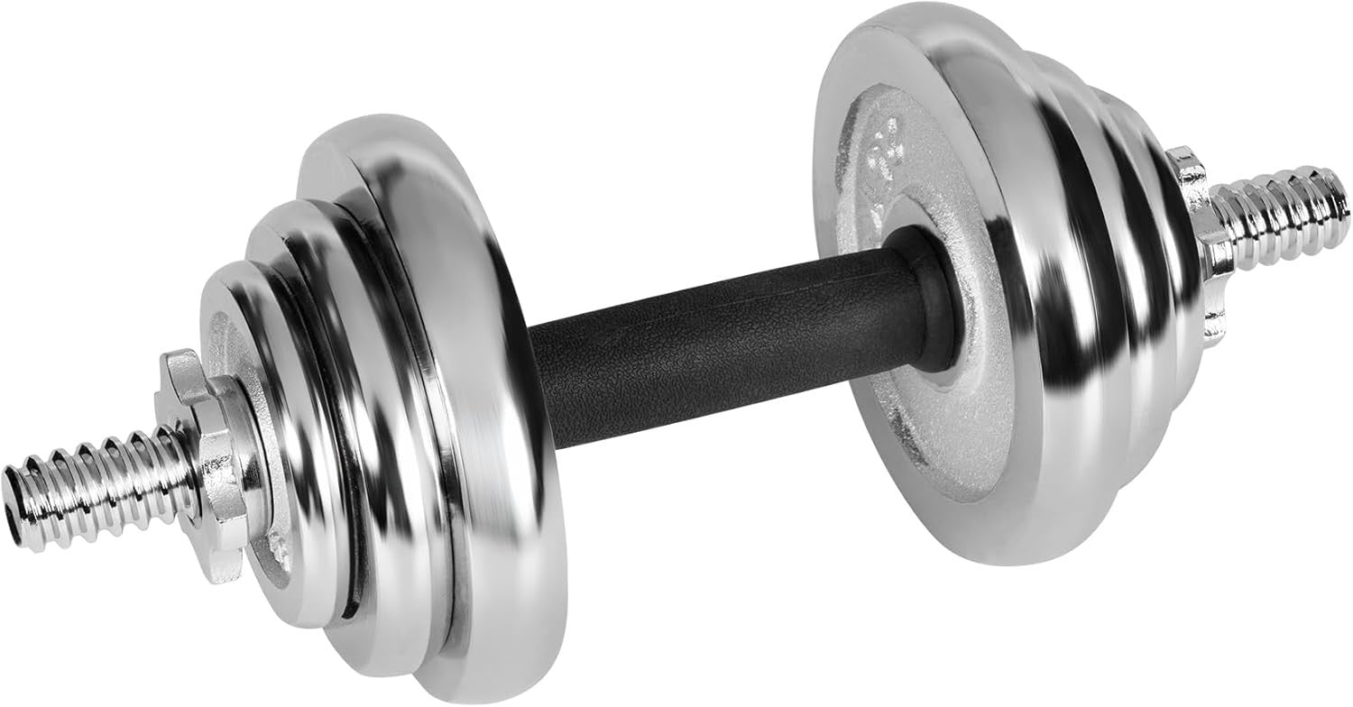 Adjustable Dumbbells Barbell Set 20kg Chrome Cast Iron Home Gym Case