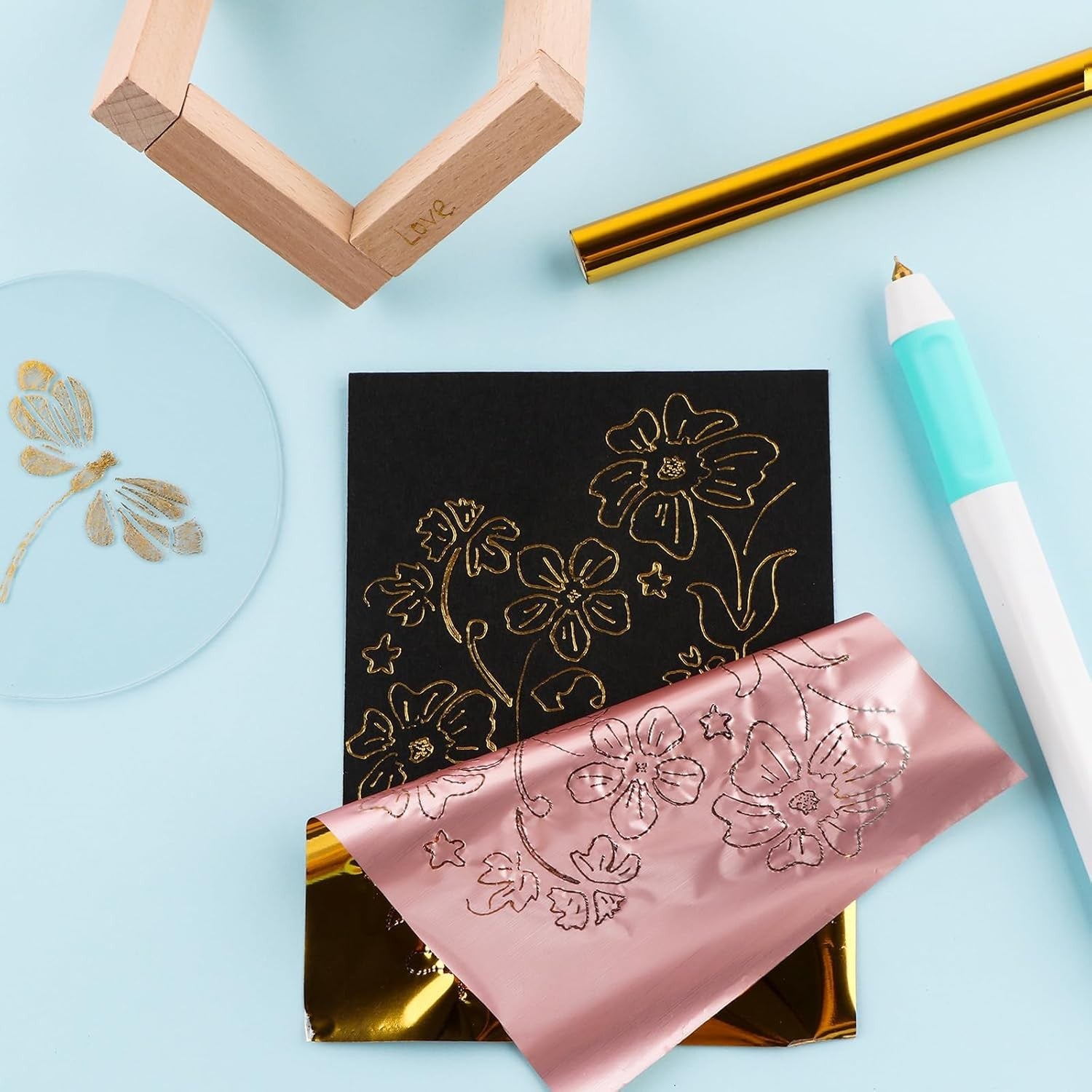 USB Heat Foil Pen Gold Foil Roll Set 0.8mm Tip Card Making Crafts