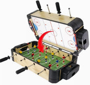 2 in 1 Tabletop Football Air Hockey Game Compact Family Fun Set