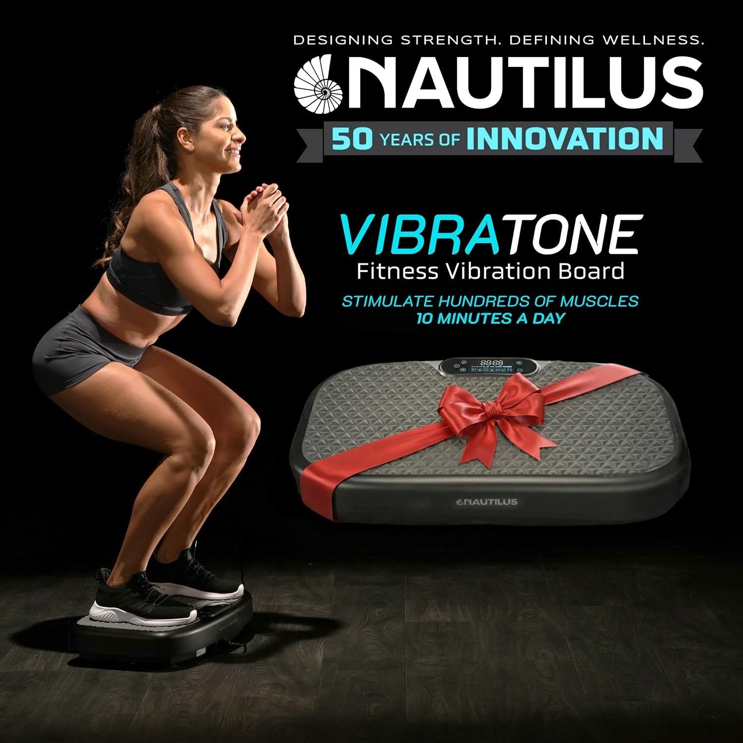 Compact Vibration Plate Fitness Platform 120 Speeds Bluetooth Home