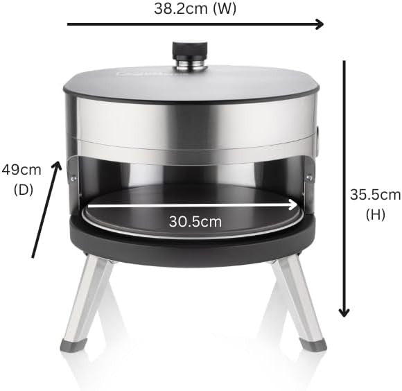 Outdoor Gas Pizza Oven Stainless Steel | Table Top BBQ Pizza Maker 500°C Fast