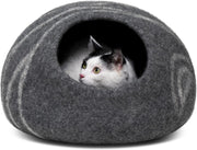 Large Felt Cat Cave Bed Handmade 100% Merino Wool Indoor Cat House